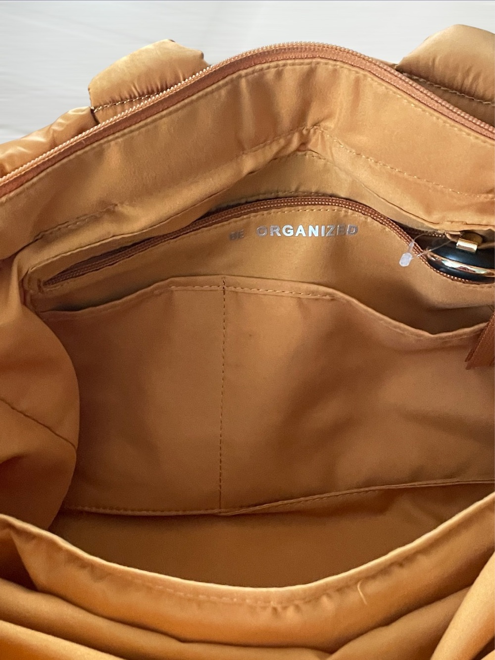 Isaac Mizrahi Quilted Puffer Shoulder & Crossbody Travel Bag in Tan - Picture 10 of 16